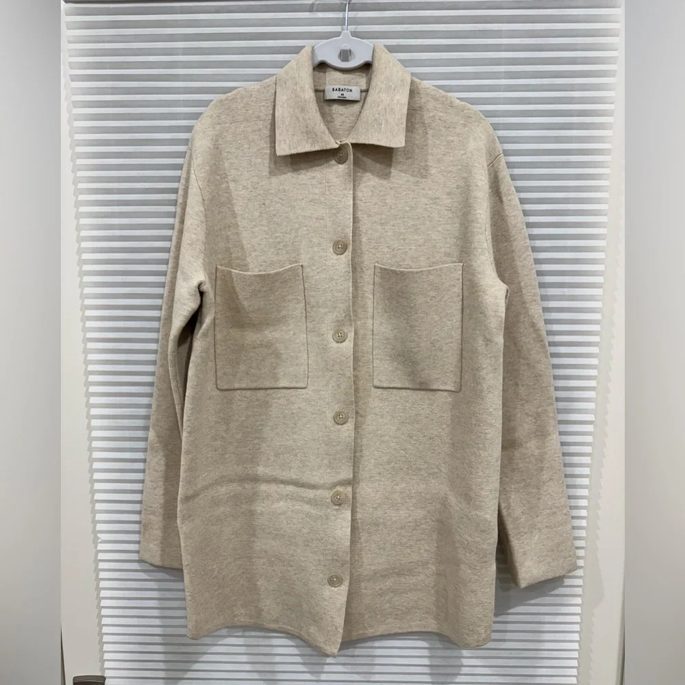 Aritzia The Group by Babaton Society Shirt Jacket Heather Oatmeal XS